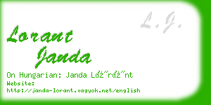 lorant janda business card